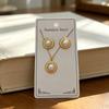 European & American Pearl Earring and Necklace Set - Simple, Fashionable Collarbone Design