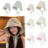 Fashionable Striped Fisherman Hat UV Resistant Large Brim Bucket Hat Sun Shading Foldable Basin Hat Girl