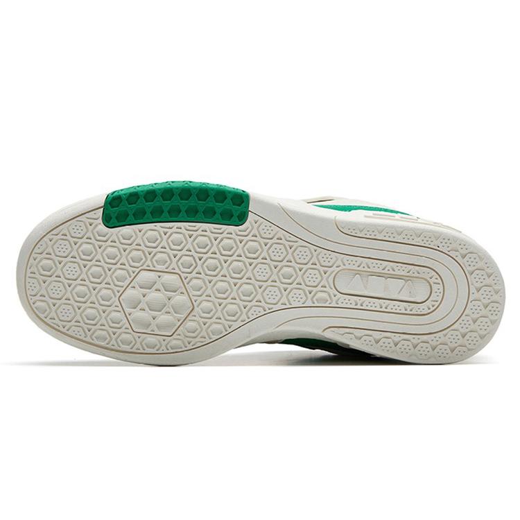 Anta Slip Resistant Abrasion Resistant Low top Skateboard Shoes Women's White Green 122238073-6