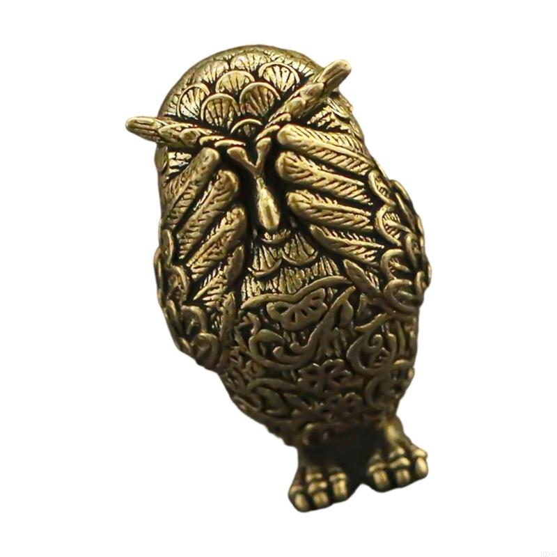 Brasses Owl Statue Antique Finish Decorative Collectible Excellent Living Room HX6C