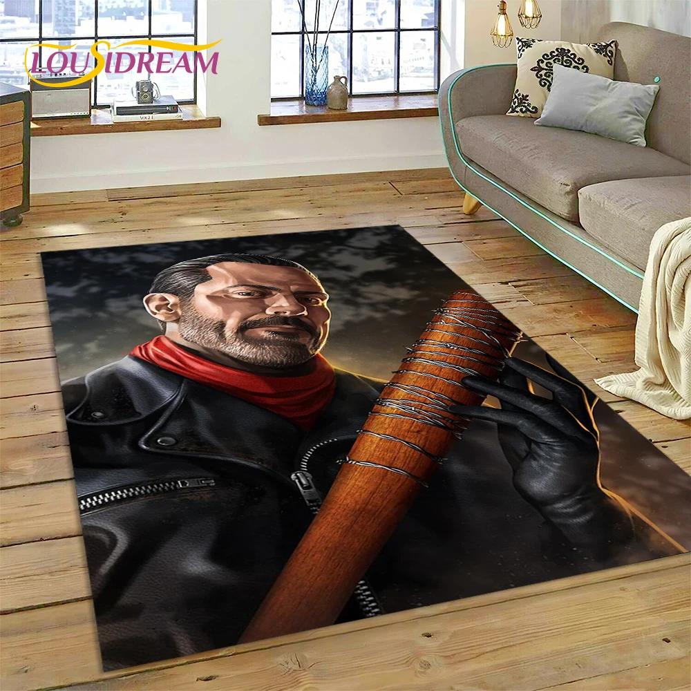 3D The Walking Dead Lincoln TWD TV Teppich für Wohnzimmer Schlafzimmer Heimdeko, Bodenmatte Rutschfest Dekoration für Sofa Fußmatte