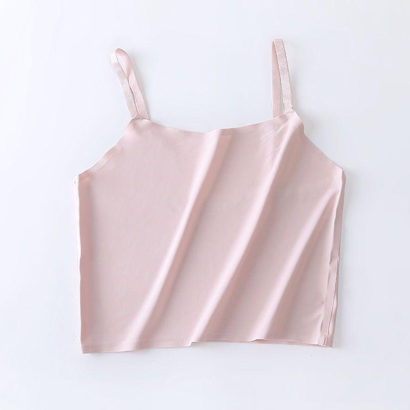 Ice Silk Strapless Backless Camisole - Korean Style Student Top
