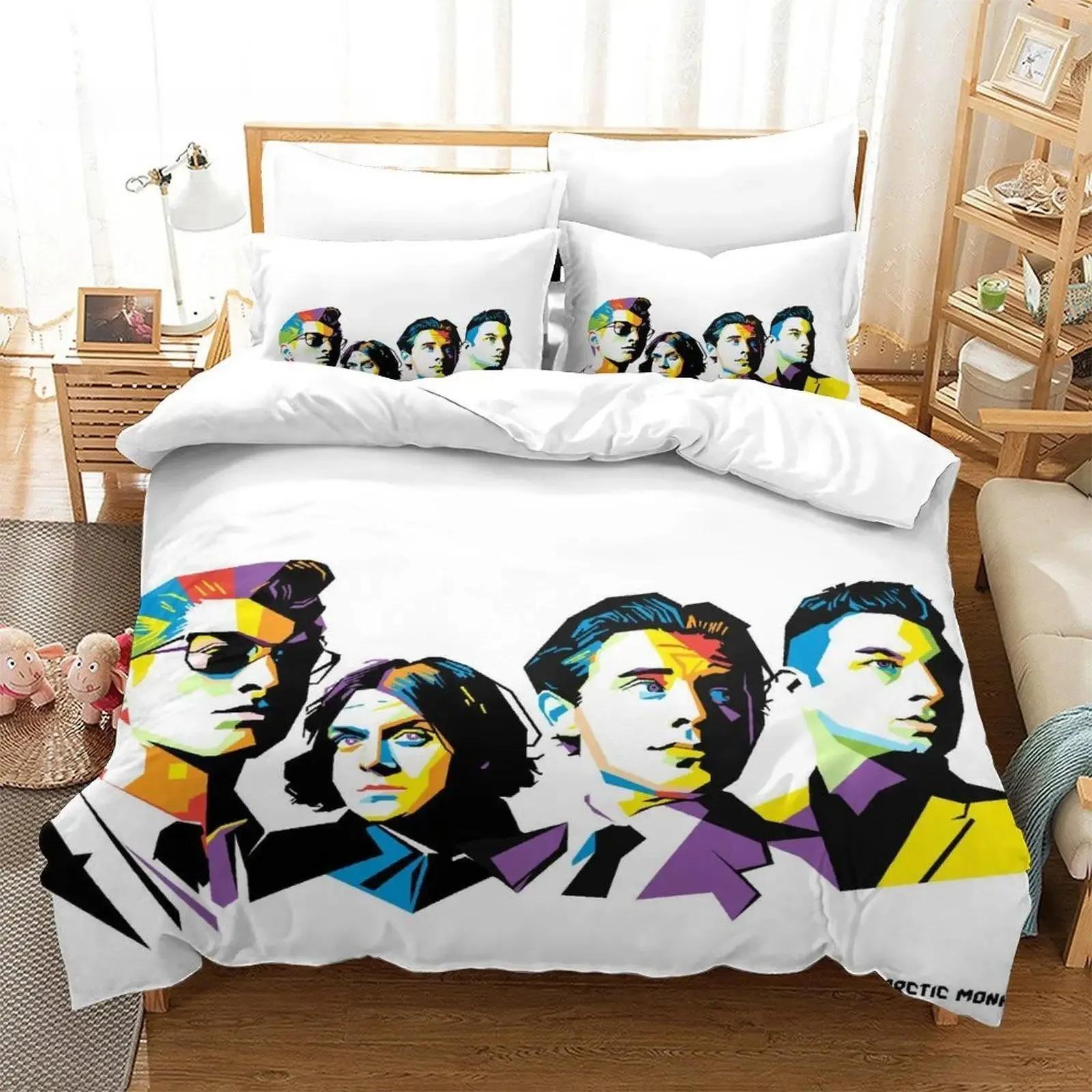 

Comforter Fashion Arctic Monkeys Bedding Set Single Twin Full Queen King Size Bed Set Adult Kid Bedroom s 3D Print Bed Sheet Comforter (quilt)-EU Single(135*200cm)3pcs