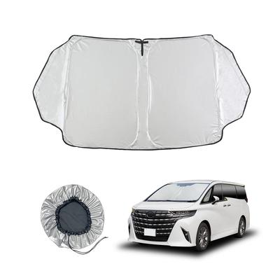 SEIWA IMP380 Folding Sunshade for Toyota UV Front Small Custom Design with Titanium Silver UV Protection Over Light Heat Car Heatstroke Extreme Car
