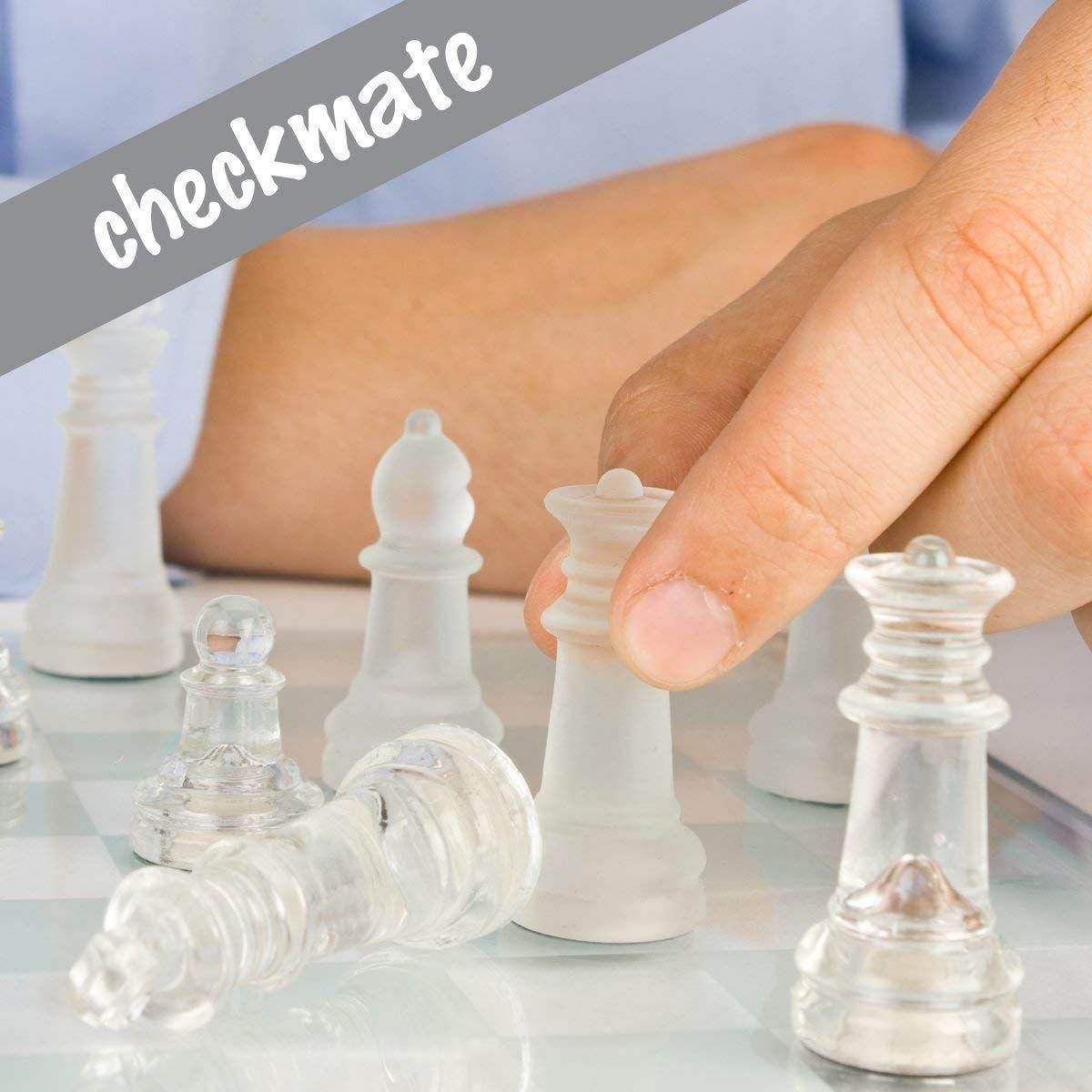 Стеклянные шахматы со стеклянной доской | Шахматные фигуры из матового и прозрачного — фото 6