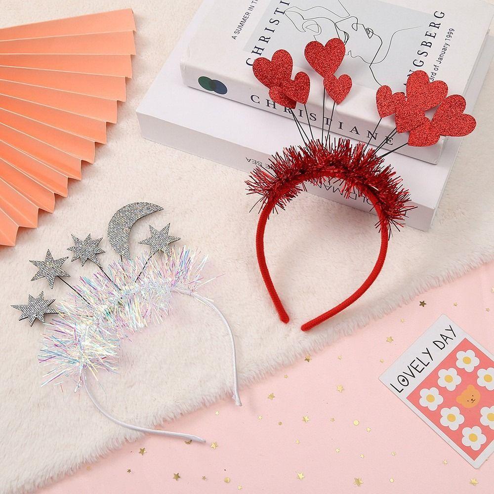 

Glitter Red Heart Hair Band Hair Ornament Party Hair Decoration Gifts Love Heart Hairbands Women