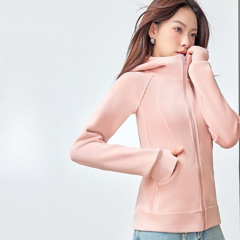 

Осень-зима мода с длинным рукавом женская спортивная одежда тонкий короткий женский с капюшоном пальто L