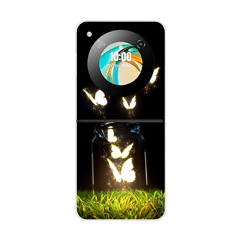 Etui For ZTE Nubia Flip NX724J Modne Malowane Przezroczyste Twarde PC Składane Pokrowiec For ZTE Libero Flip Przezroczyste Etui Funda