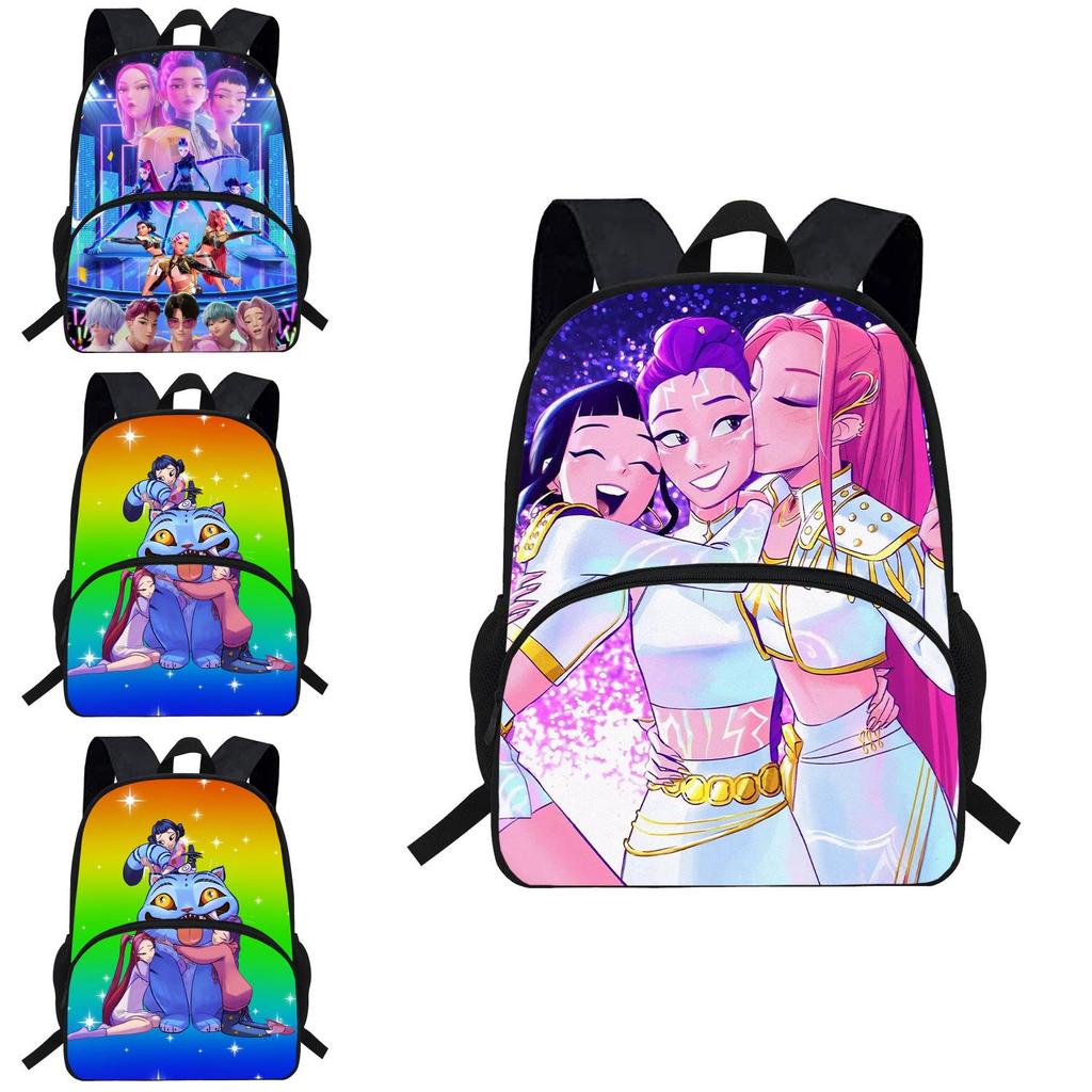 Kpop Dämonenjäger Rucksack für Kinder mit atmungsaktivem Oxford-Gewebe und Stoßdämpfung für den Schulgebrauch