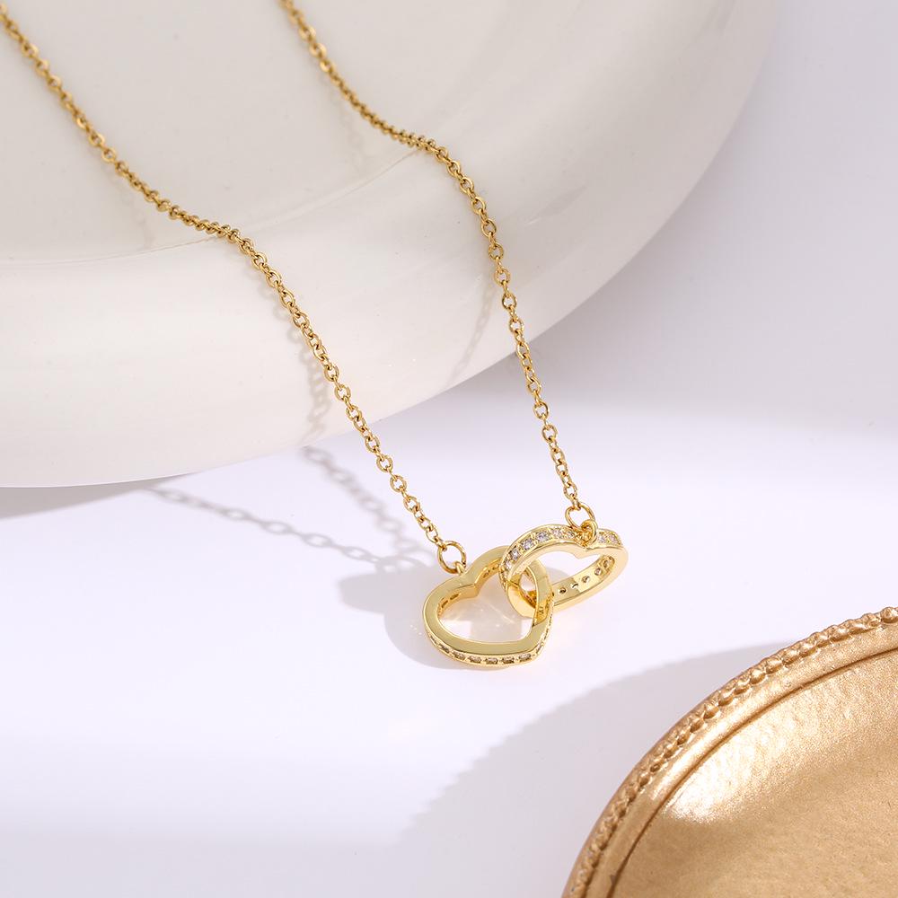 Hochwertige Damen Halskette aus Titanstahl mit vierblättrigem Kleeblatt - Nicht verblassend, vielseitige Schlüsselbeinkette