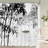 Flowers Birds Bath Curtain Waterproof Fabric Shower Curtains Floral Leaves Landscape Printing Bathroom Screen Home Decoration