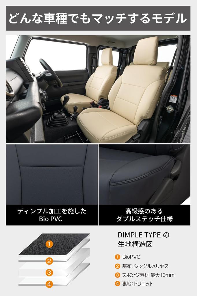 COVERKING Full Set of Seat Covers for Toyota Every Wagon DA17W Scrum Wagon NV100 Clipper Rio and Town Box DS17W Dimple Black (2015/2-2024/2), DG17W,