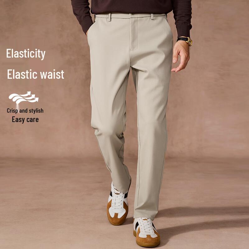 

Zhuangji Men s Business Casual Straight-Leg Stretch Pants L (175/82A)