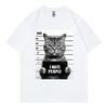 I Hate People Funny Cat Meme Tshirts Unisex Unisex Clothing High Street Fashion Trend Tshirt Summer Casual Loose Cotton T Shirts