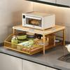 Modern kitchen microwave rack storage organizer, space-saving countertop storage rack that can store appliances, tableware.