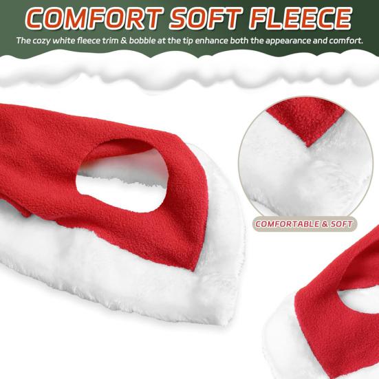 Sombrero de Caballo Navideño Universal Invierno Grueso Cálido Terciopelo Rojo Sombrero de Papá Noel Decoración Navideña de Caballo Accesorios de Disfraz Suministros para Fiesta