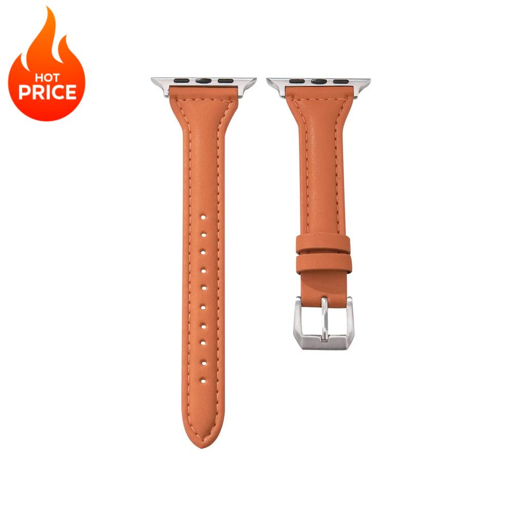 Slim Leather Strap For Apple Watch Band 44mm 40mm 41mm 45mm 44mm Bracelet For Iwatch Series 10-11 46mm 42mm Band Ultra 2-3 49mm