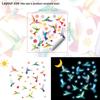 Glow in The Dark Wall Sticker, Hummingbirds Flowers Luminous Wall Decal, Waterproof Self Adhesive Sticker for Kids Room Nursery