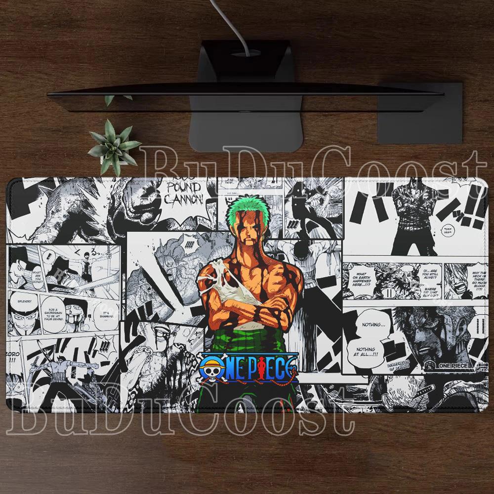 Anime Mouse Pad Roronoa Zoro One Piece Computer HD printing Gaming Mousepad PC Keyboard Carpet Non-Slip Office esports Desk Mat