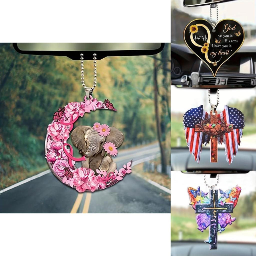Acrylic Playful Car Decor Quirky Cartoon Hanging Ornament Versatile Bag And Home Use