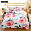 Rose Flower Butterfly Art Print Three Piece Bedding Set Fashion Children or Adults for Beds Quilt Covers Pillowcases Bedding Set
