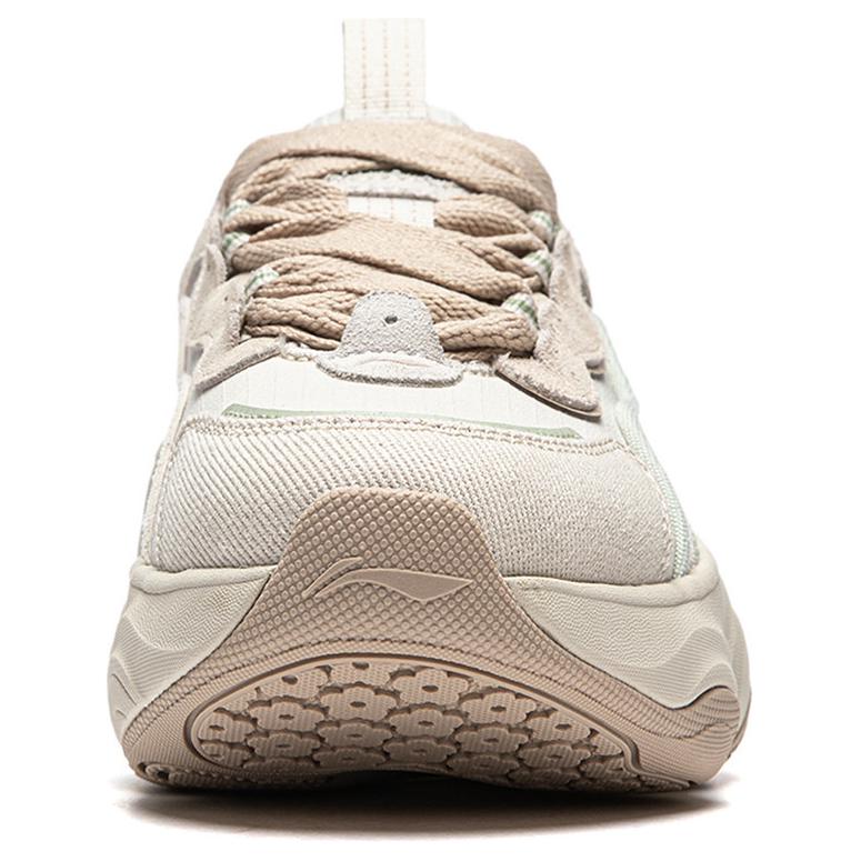 New LiNing Anti Slip Wear Resistant Low Top Casual Shoes Women's White Gray Green AGCU296-4