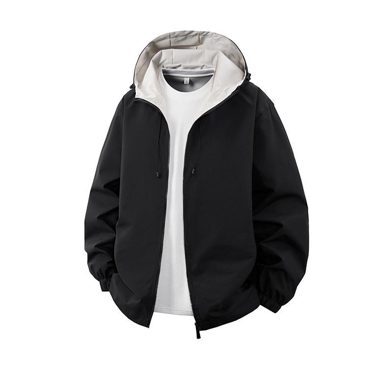 Men's Trendy Versatile Hooded Jacket - Spring/Autumn 2026, Color Block, Korean Style Casual Top