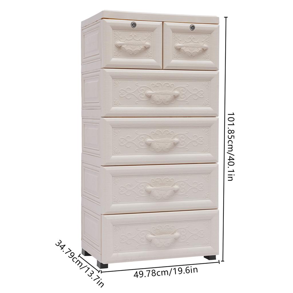 5 Layers Storage Cabinets 6 Drawer Moveable Cabinet Storage Organizer White Great Home Decor For Bedrooms, Living Rooms, Studies