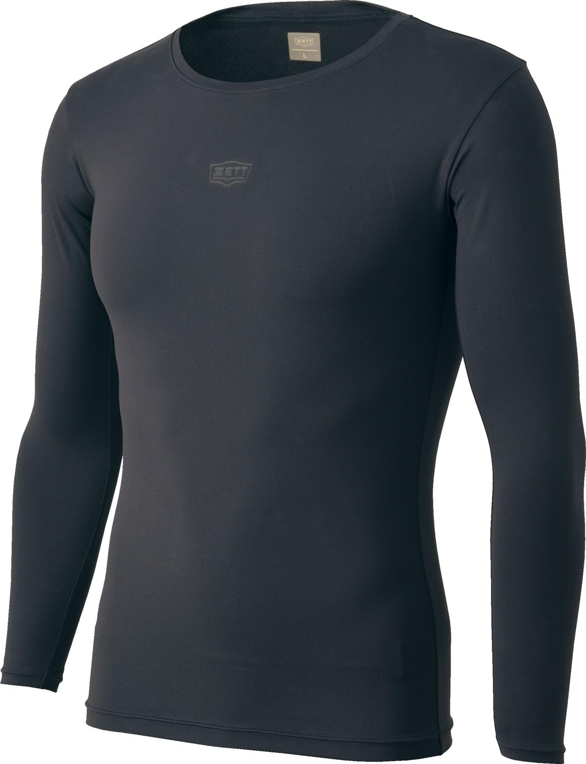 

ZETT Youth Baseball Deodorizing Crew Neck Long Sleeve Fitted Black Size 160 Underwear, Junior, Undershirt, Kids, (1900)