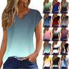 Damen T-Shirts mit V-Ausschnitt, ärmellos, Oberteile, modisch, lässig, bedruckt