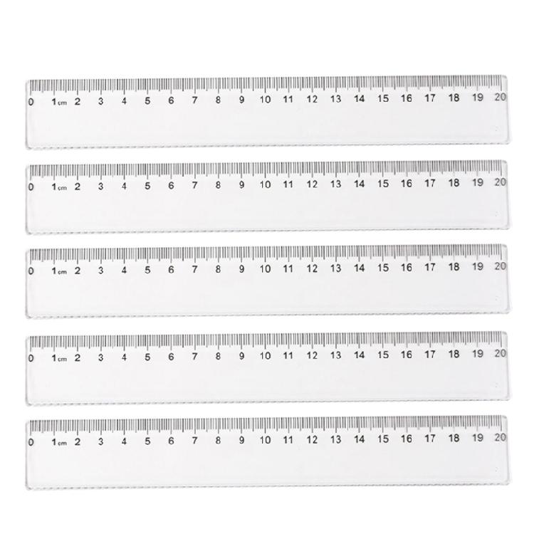 5 Pcs 15cm 20cm Clear Ruler Measuring Ruler Plastic Ruler Straight Ruler Multifunctional Rulers Drawing Tool