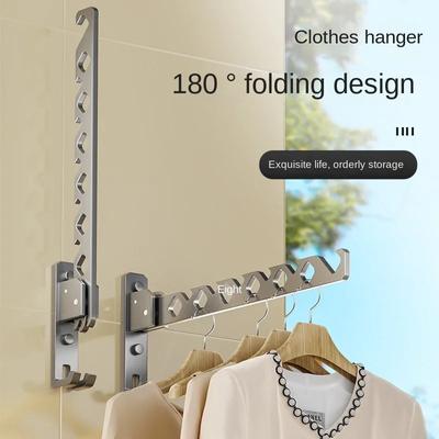 Tendedero de ropa con ángulo ajustable, percha para ropa, secador de abrigos de pared, organizador de ropa plegable, gran capacidad de carga
