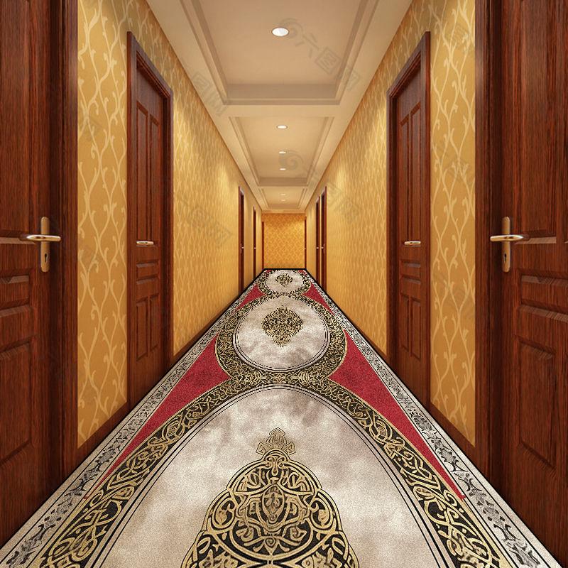 Gorgeous Retro European Decoration Home Carpet Runner Red Long Corridor Rugs Non-slip Stairway Carpets Luxury Doorway Floor Mats