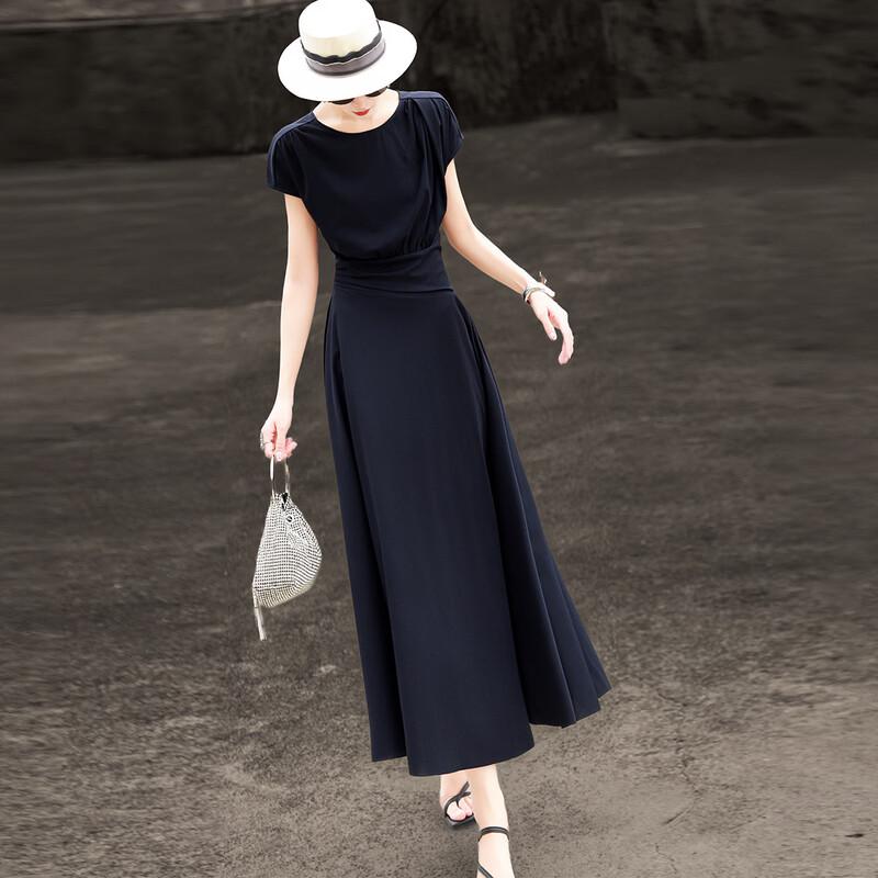 Lanser 2026 Summer Elegant Pleated A-Line Dress S
