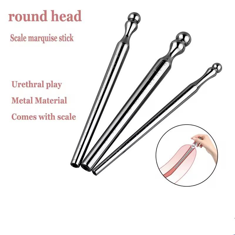 1PCS Metal Urethral Probe Measuring Urethral Size Urethral Dilatation Masturbation Penis Head Male Urethral Rod Adult Sex Toys