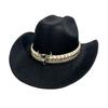 Western Cowboy Hat Men'S And Women'S Bull Head Accessories Peach Heart Top Jazz Hat Big Edge Top Hat