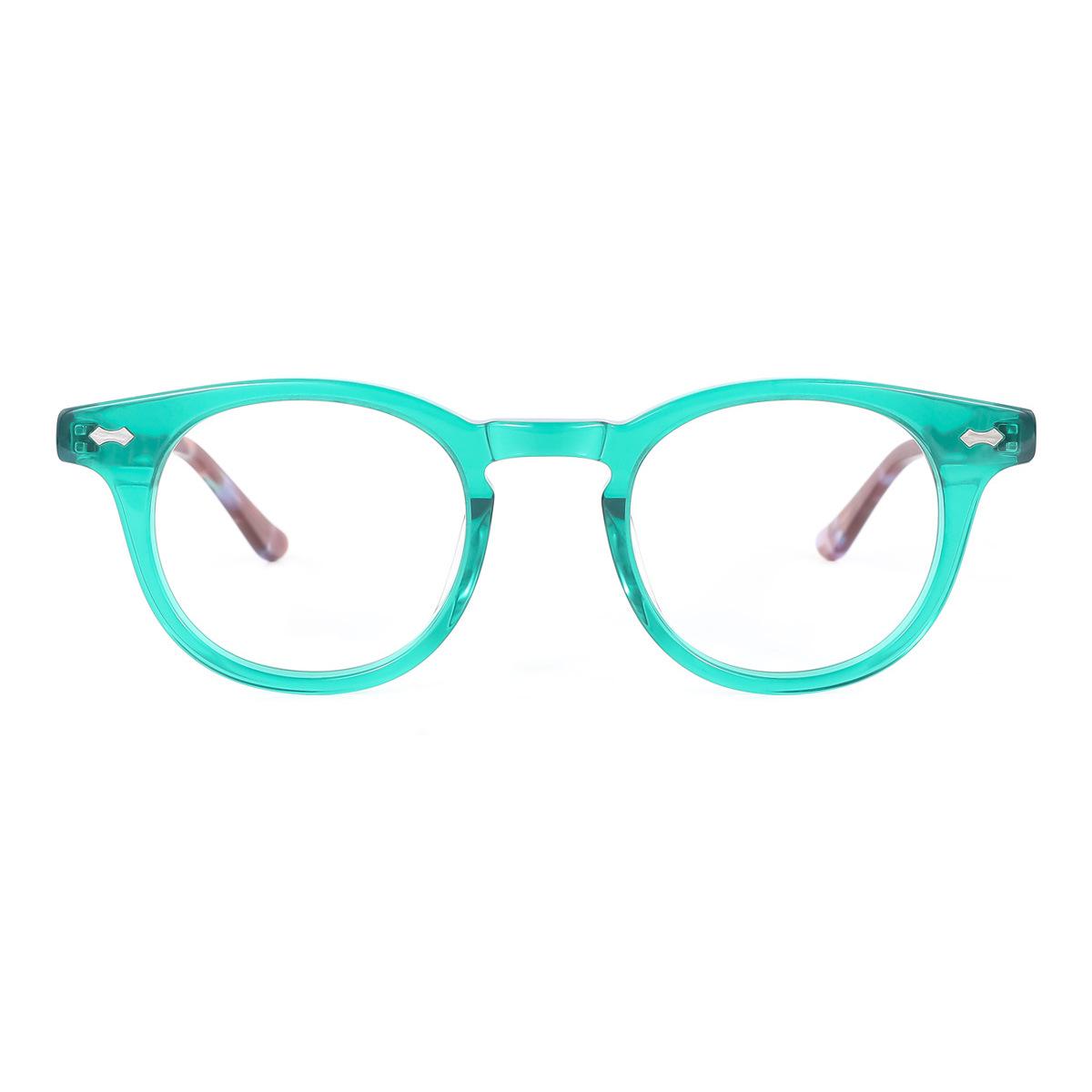 

Стильные винтажные очки с металлическими заклепками: Маленькая круглая оправа для мужчин и женщин. White Lens