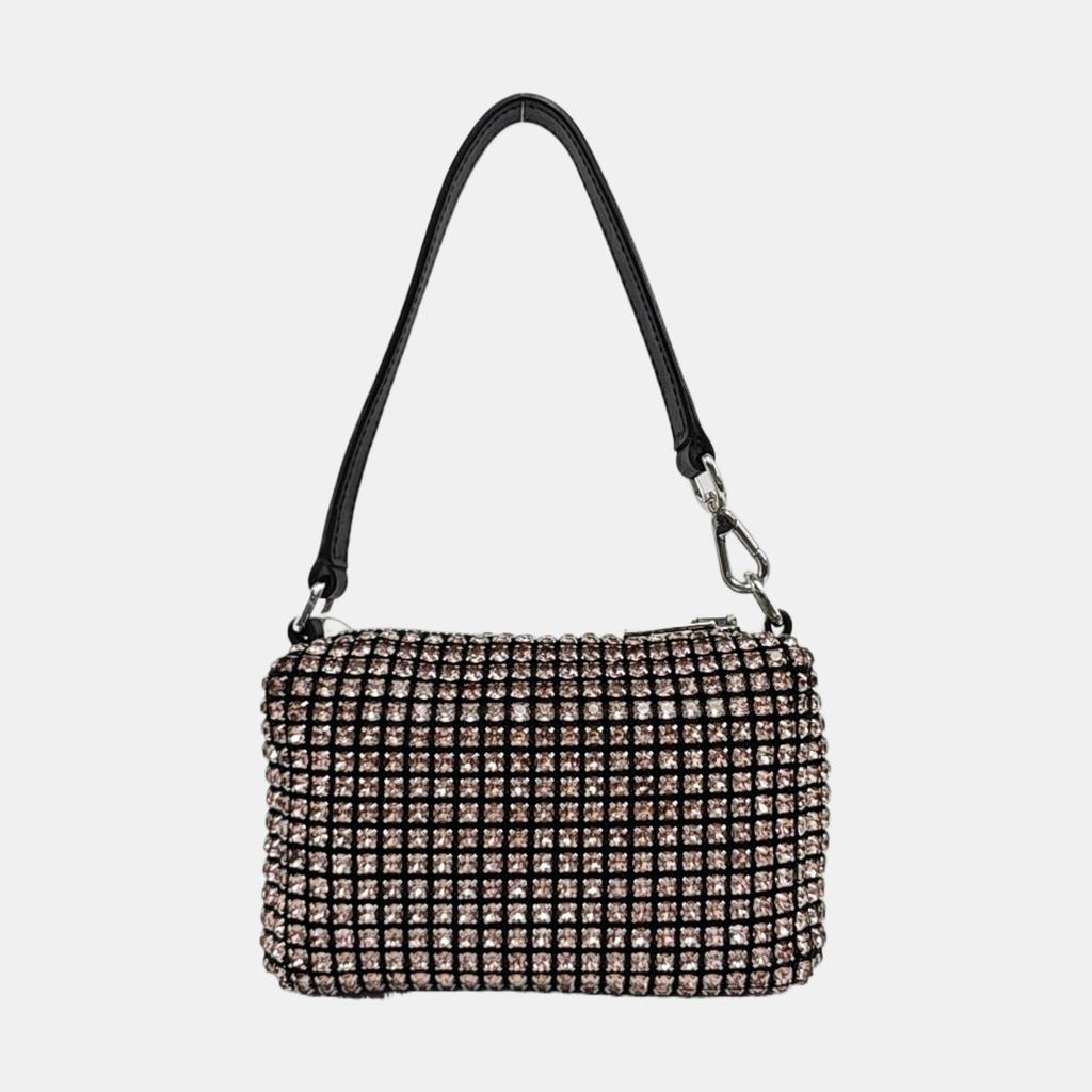 [Gebraucht] Wanglock Mini Handtasche Rosa mit Kunstdiamanten Verziert Silberne Beschläge - Ausgezeichnet #1IC4YXT