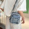 Borsa Quadrata Piccola Borsa da Donna per Cellulare Borsa a Spalla in Denim Borsa a Tracolla da Pendolare
