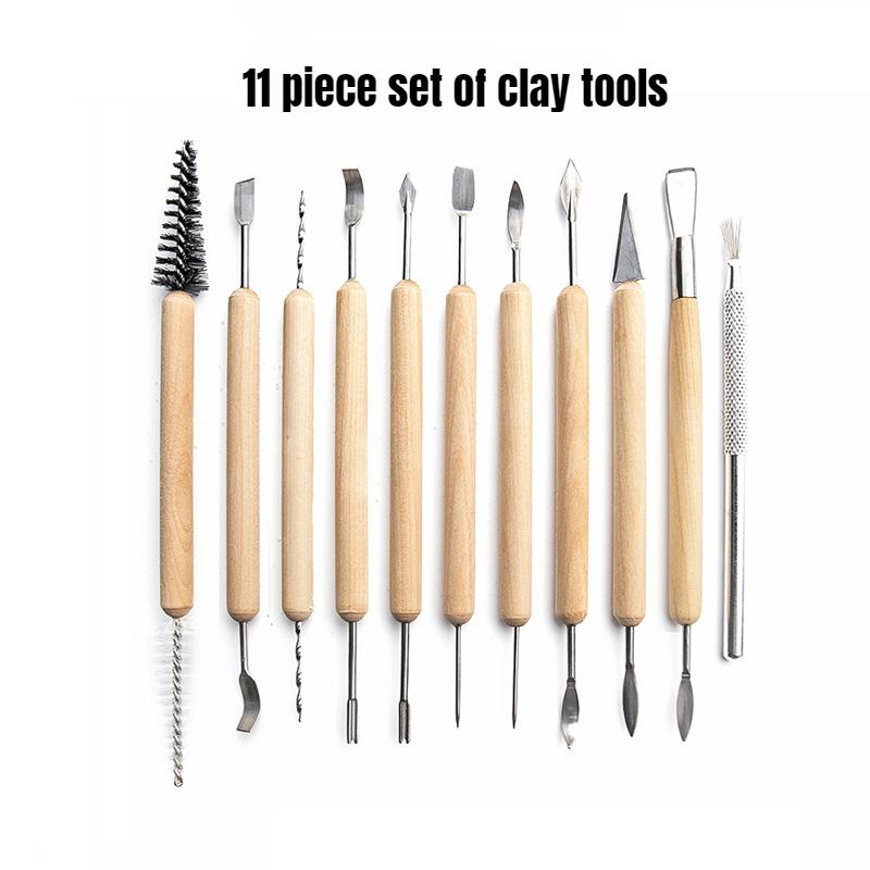 30-teiliges Set Keramikwerkzeuge Weicher Ton Steinschnitzmesser Silikon Vertiefungs-Punktierwerkzeug DIY Tonwerkzeuge