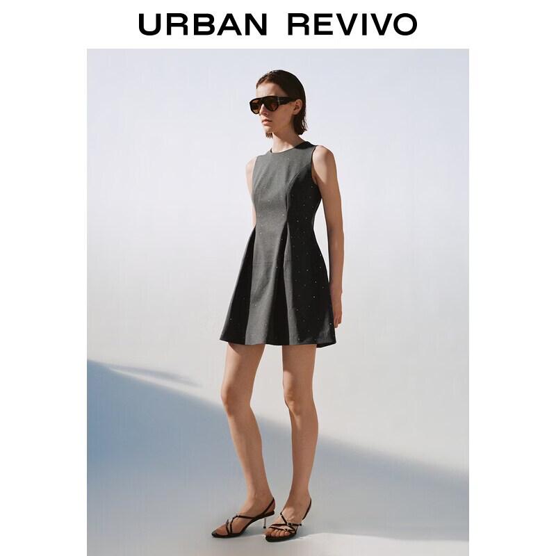 UR2026 Women s Diamond Embellished Sleeveless Dress S