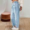 Women's Vintage Banana Pants Loose Machete Pants Wide Leg Pants Mid Waist Straight Jeans