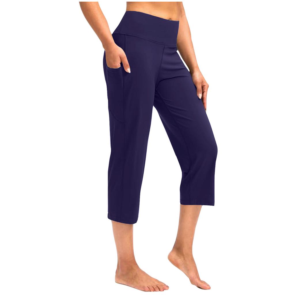 Women's Fashionable Yoga Pants With Pockets: Casual Athletic 7/8-Length Pants