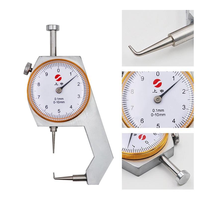 Thickness Gauge 0-20x0.1mm Range Flat Anvil Round Dial Indicator Aluminum Alloy for Measuring Paper Film and Leather Thickness Gauge 0-20x0.1mm Range Flat Anvil Round Dial Indicator Aluminum Alloy for Measuring Paper Film and Leather