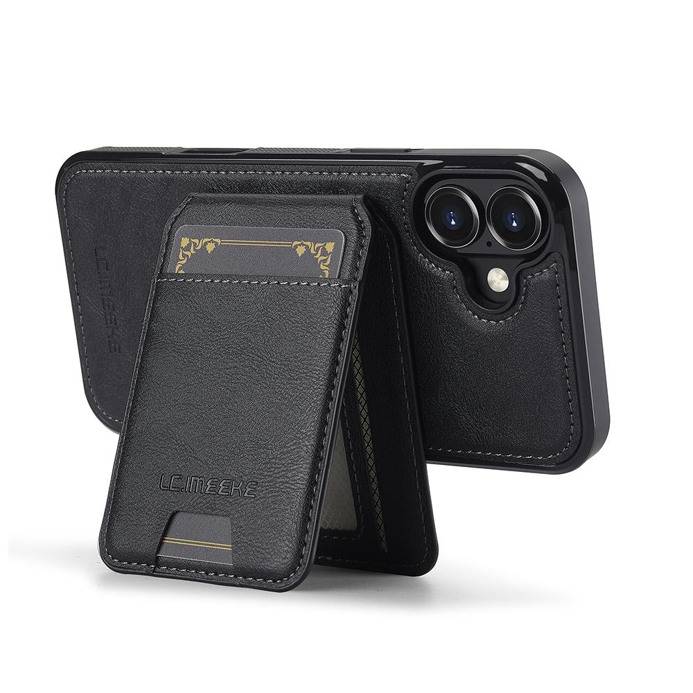 LC.IMEEKE L3 For iPhone 17 Magnetic Case Detachable Card Holder Leather TPU Mobile Cover