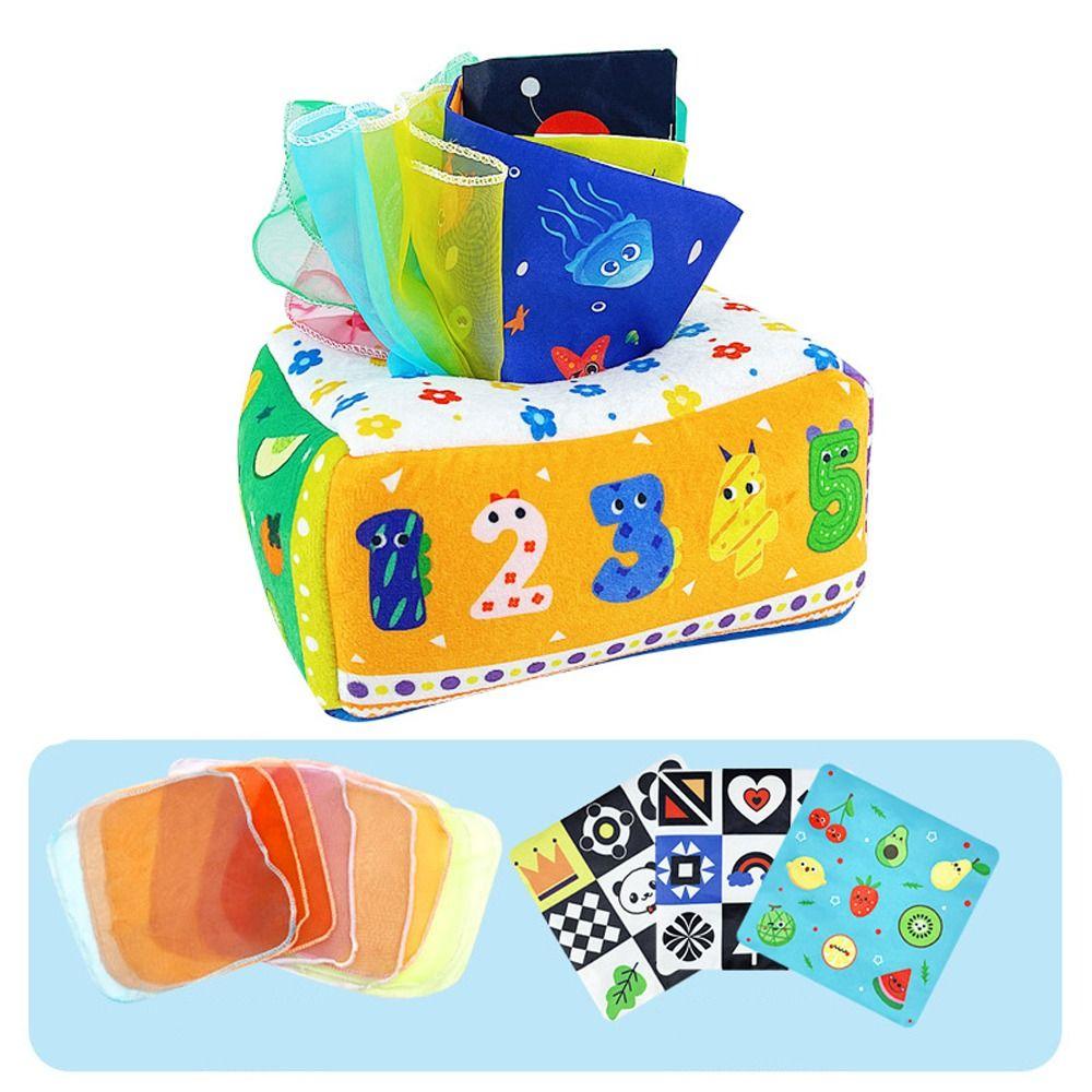 

Animals Cartoon Montessori Finger Exercise Pull Along Tissue Box Baby Sensory Toy Magic Tissue Box F
