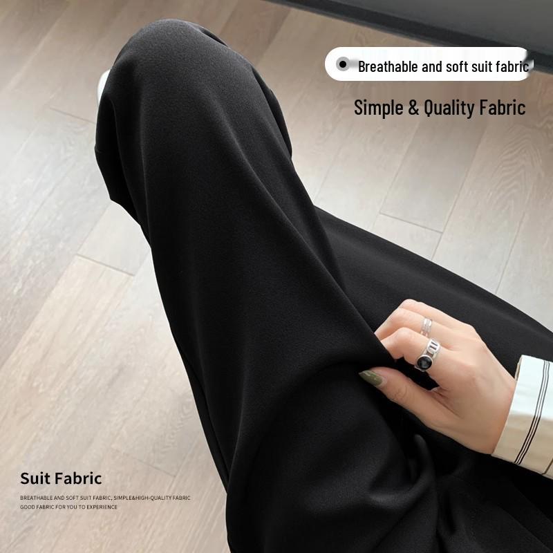 2025 Women's High-Waisted Black Cigarette Pants - Spring/Autumn Collection