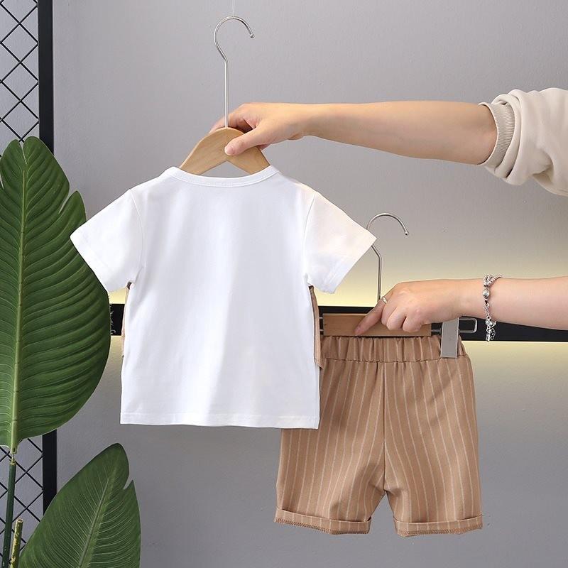 Stylish Boys Summer Outfit Set With Cute Bow Tie And Comfortable Shorts For Toddlers