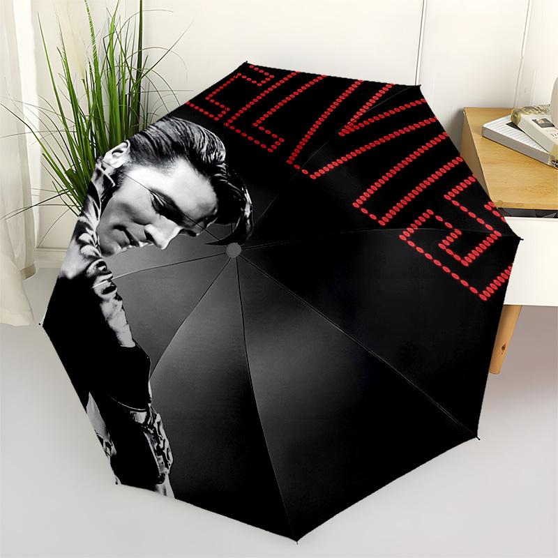 1pc ELVIS TM Automatic Open,Windproof, Compact Travel Umbrella, Gift for Birthday, Christmast93083