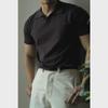 Men's Trendy Korean-Style Solid Color Knitted Polo Shirt